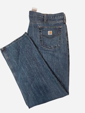 Carhartt Men's Dark Blue Relaxed Fit Work Jeans 44x 34